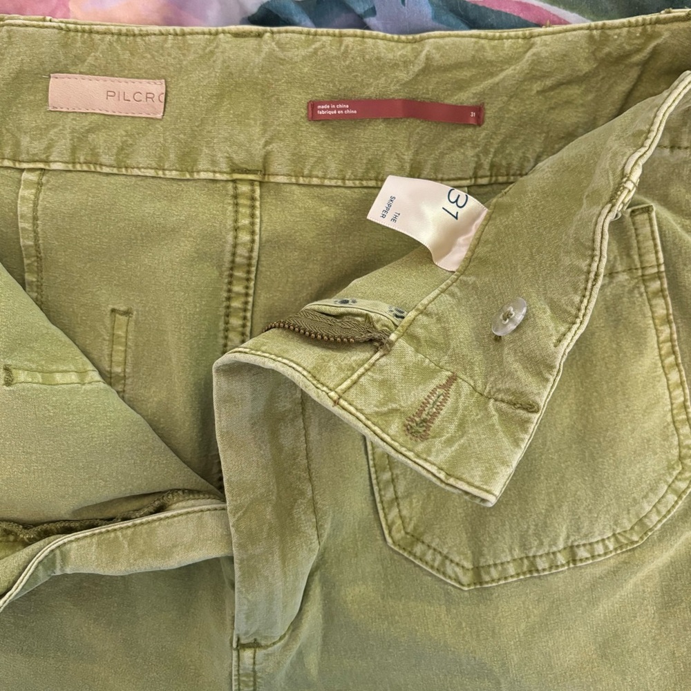 Pilcro by Anthropologie The Skipper green wide-leg pants size 31